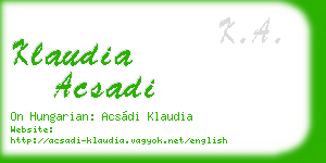 klaudia acsadi business card